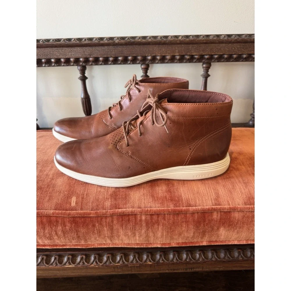 Very Clean - Cole Haan Grand OS Tour Chukka Brown  Leather Boots  Men's Size 12M